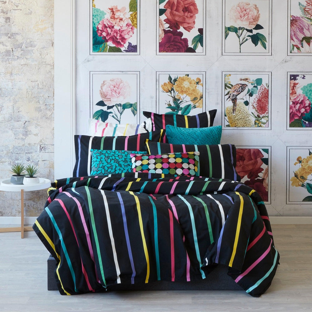 Pencil Stripes Black European Pillowcase
