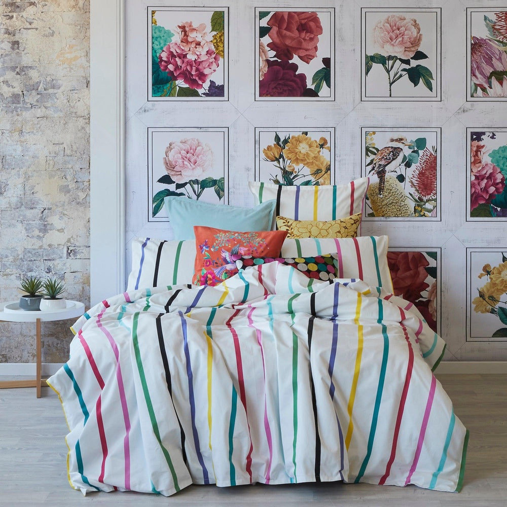 Pencil Stripes White European Pillowcase